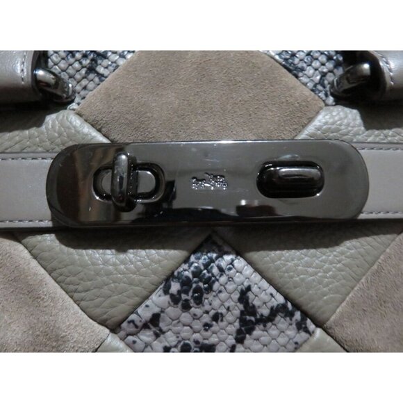 Coach 2015 Swagger 27 Patchwork Soft Suede & Exotic Embossed Leather 2 Way Tote - Picture 9 of 15